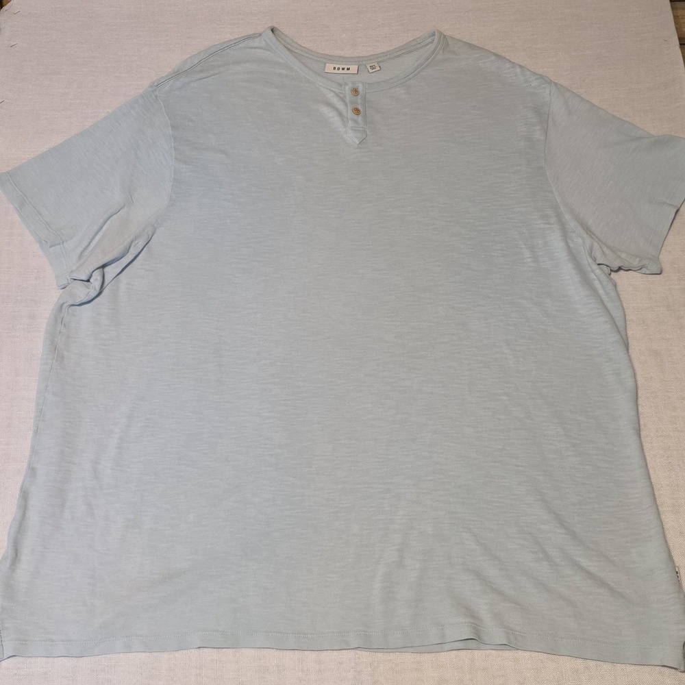 Rown Men's Casual Shirt 100% Cotton, 2 Button Down, Short Sleeve, Size 3XLT